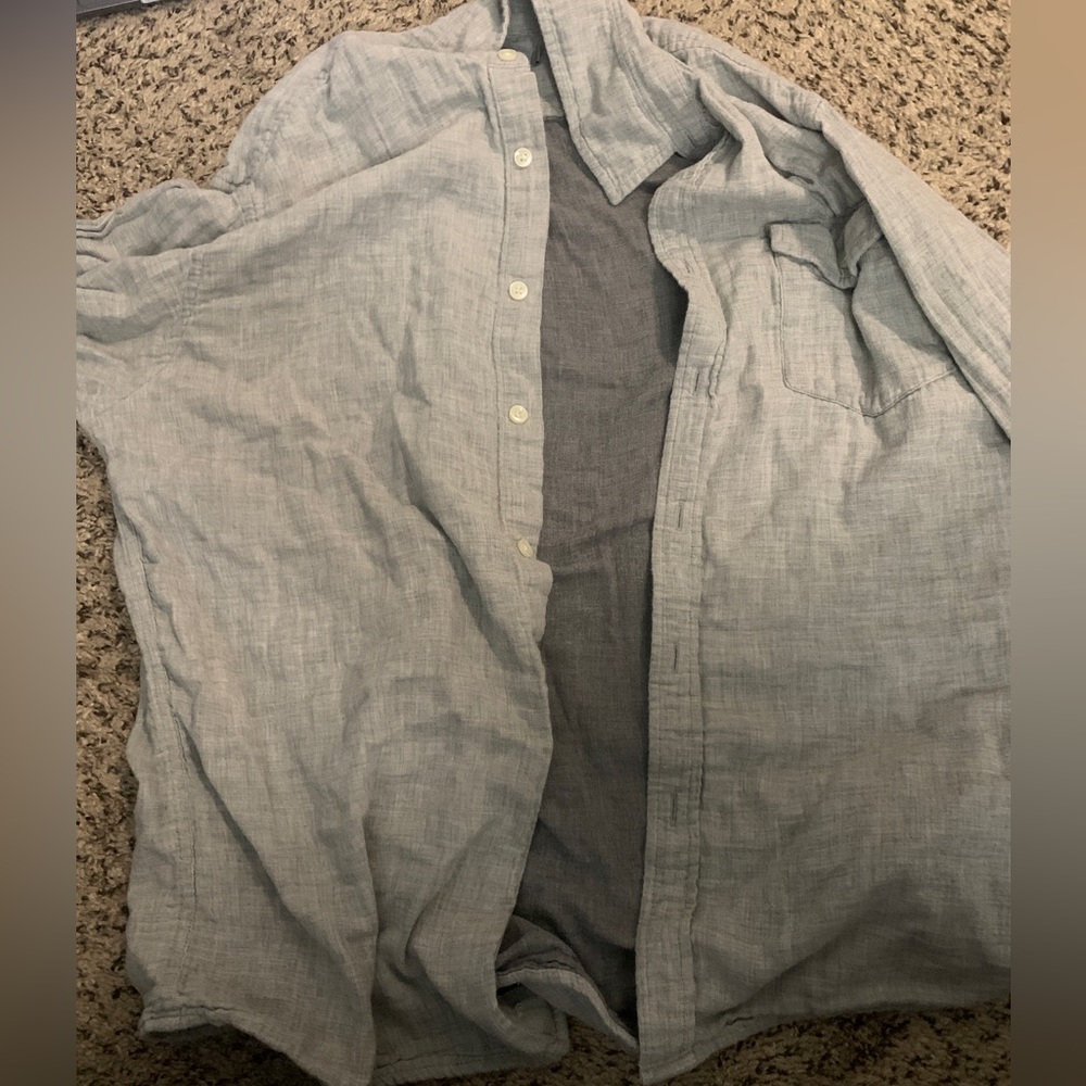 Oversized Gray Casual Button Down | Size: Men’s L
